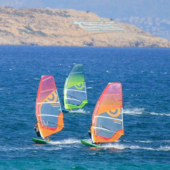 Windsurfen Marmari, Windsurfing Marmari, Windsurfschule, Windsurfing school, Caravia Beach Hotel, Windsurfingkos